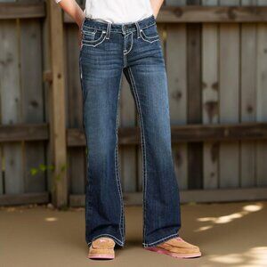 ARIAT R.E.A.L. Mid Rise Stretch Entwined Boot Cut Jeans, Size 24WR (44/32)